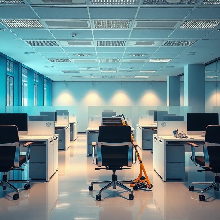 Modern office space being cleaned daily