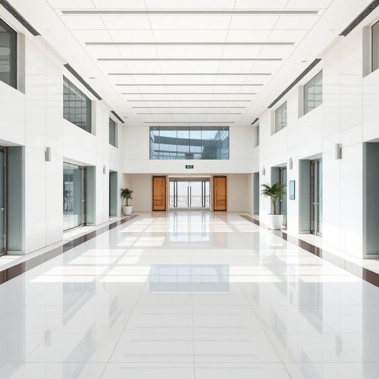 Pristine commercial facility lobby